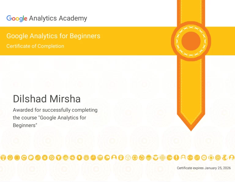 Digital Marketing Strategist in Calicut Google Analytics Certificate