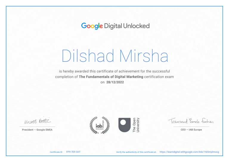 Digital Marketing Strategist in Calicut Fundamental of Digital Marketing Certificate